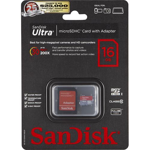 SanDisk - Pixtor 16GB microSDHC Class 10 Memory Card